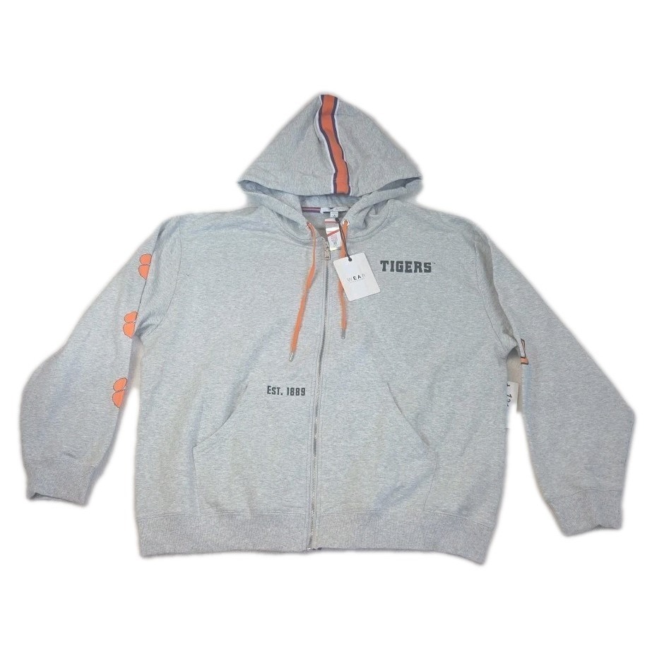 Wear By Erin Andrews Clemson Tigers Womens Full Zip Hoodie Gray Size 2xl Nwt
